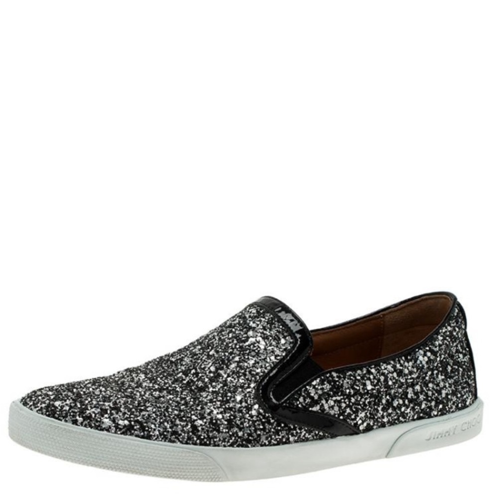 Jimmy Choo Glitter Demi Skate Sneakers Slip Ons Loafers 10  WhimsyGoth Rare
